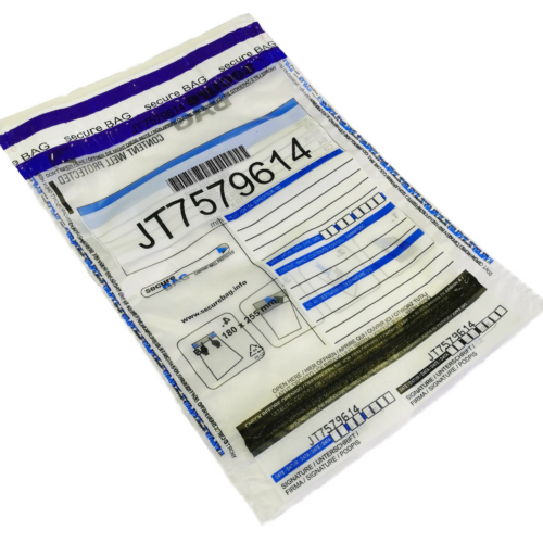 Sikkerhetspose, Transparent - 180×250mm+2x25mm kvitteringsdel - SCS402-520